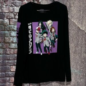 My Hero Academia Men's Black Purple Long Sleeve Shirt Size Large by Funimation